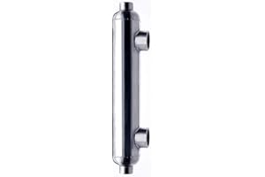 300K BTU Stainless Steel 316L Pool/Hot Tub/Spa Heat Exchanger Same Side Ports 2" and 1 1/2" FPT