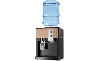 YUNLAIGOTOP Top Loading Water Cooler Dispenser, Hot and Cold Water Dispenser with 3 Temperature Settings, Desktop Electric Hot and Cold Dispenser for Bedroom, Livingroom, Camping