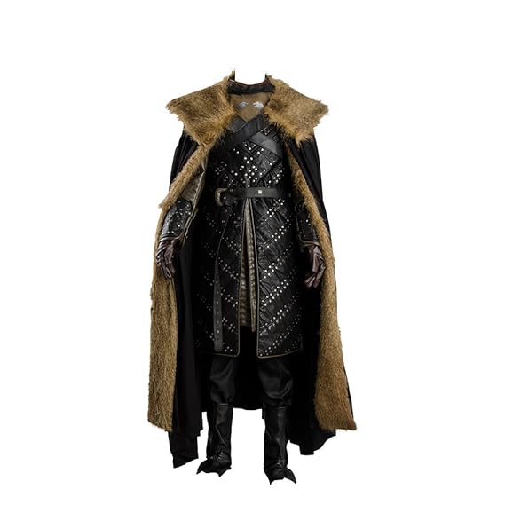 GoT 7 Game of Thrones Season 7 Jon Snow Outfit Cosplay Kostüm Herren Schwarz L