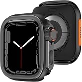 Amizee Metal Case for Apple Watch Series 9/8/7 45mm with Back Cover, Black | 2 in 1 Rugged Case Compatible with Apple Watch Series 9/8/7 45mm, Shockproof Protective Bumper Cover