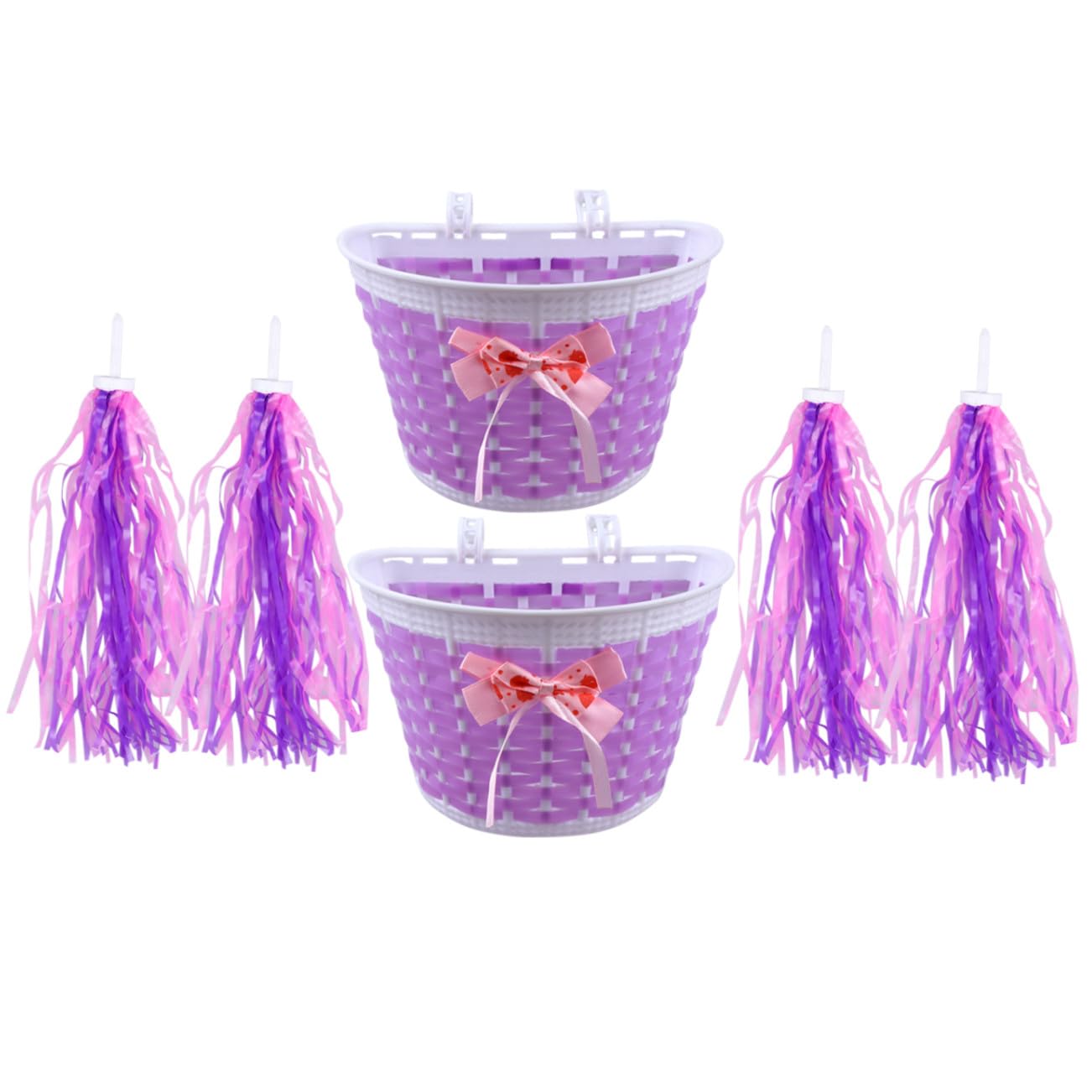 BESPORTBLE 6pcs Kids Bike Basket Bicycle Tassel Ribbon Bike Streamers Handlebar Basket Girls Bike Handlebar Accessories for Kids Children