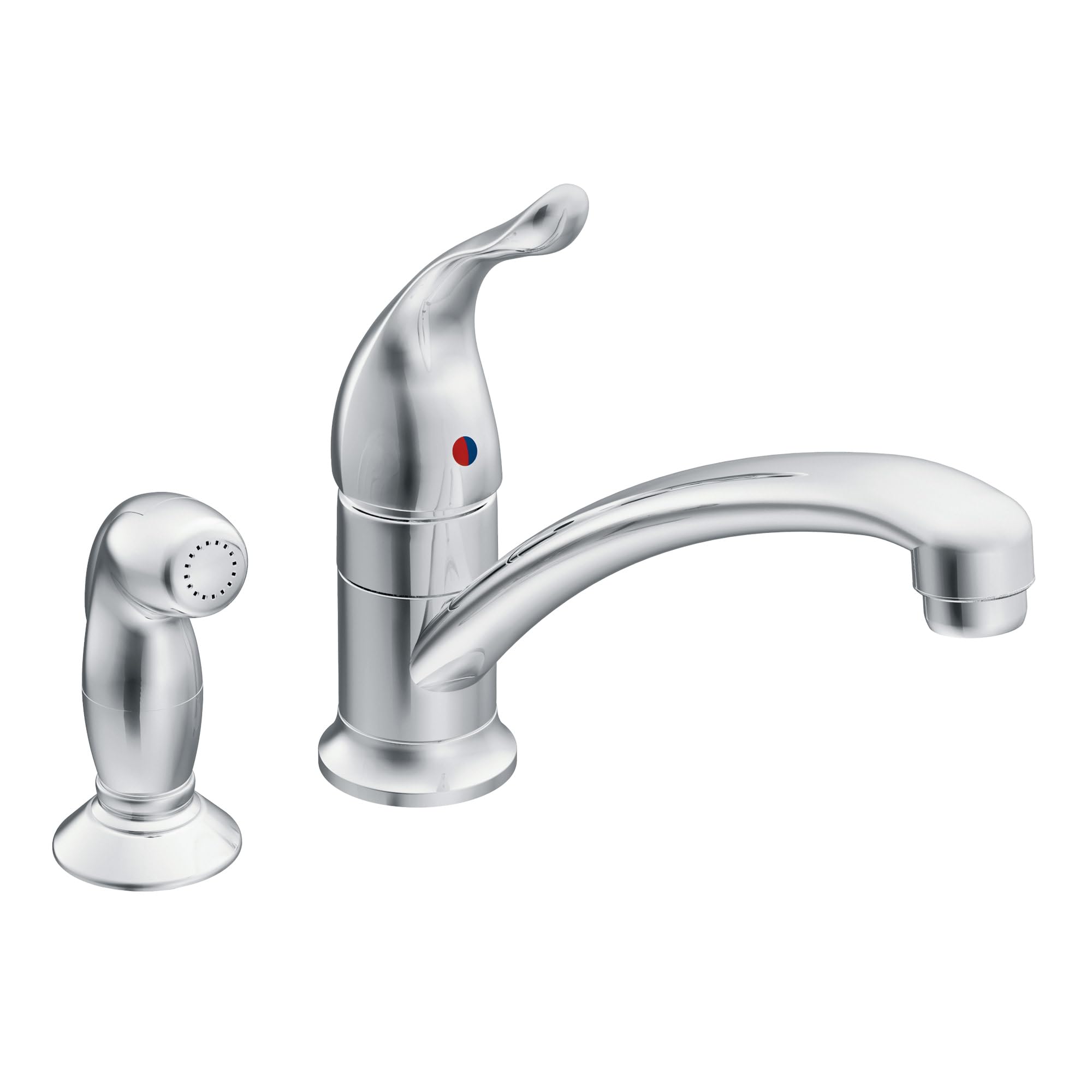 Photo 1 of Moen 7437 Chateau One-Handle Low Arc Kitchen Faucet, Chrome
