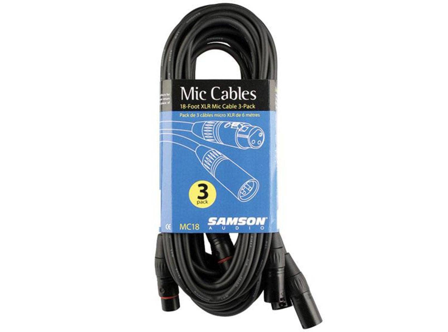 Tourtek 18 foot Microphone Cable - 3 pack