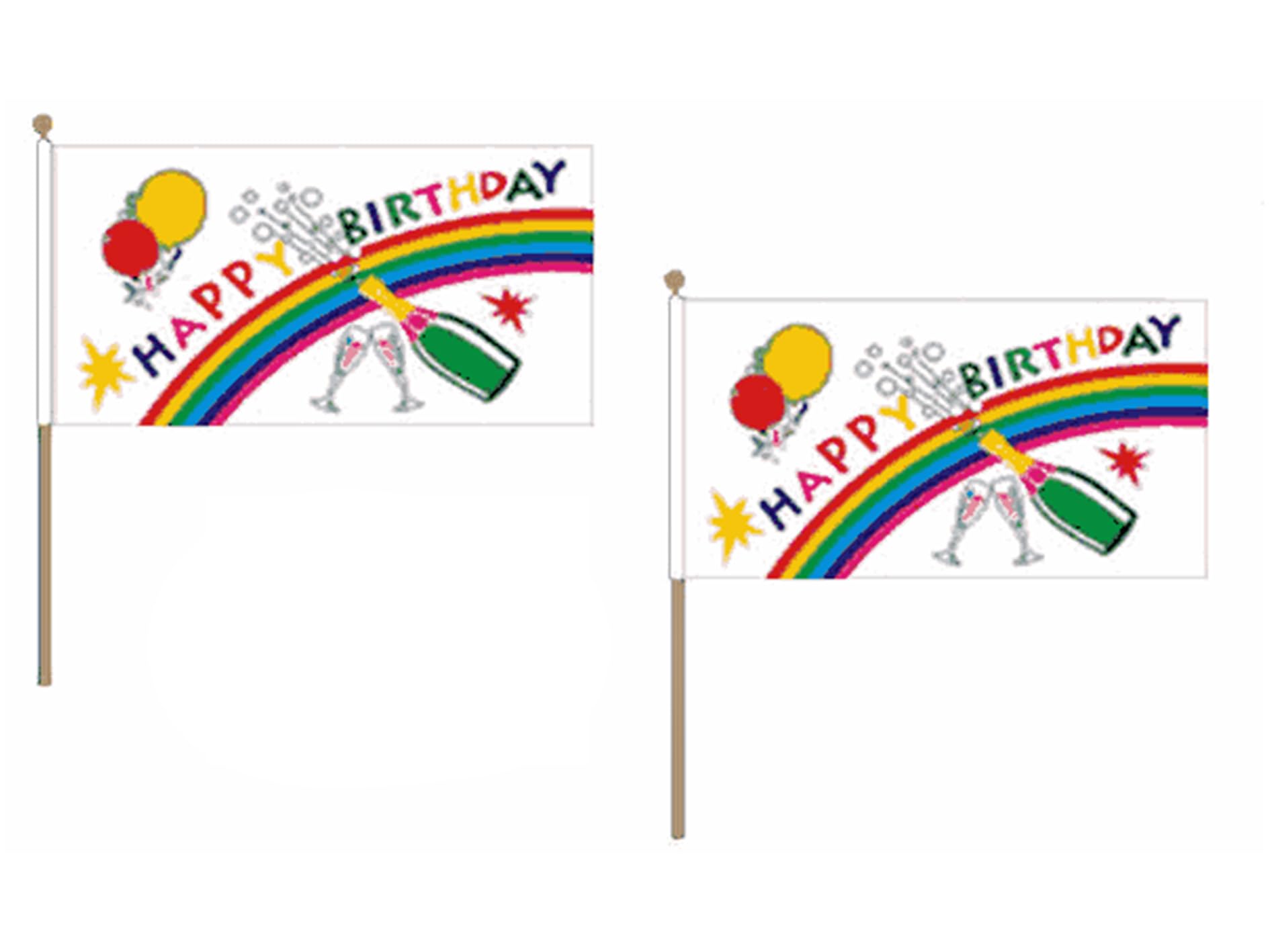 AZ FLAG HAPPY BIRTHDAY BOTTLE FLAG 12'' x 18'' wood stick - BIRTHDAY'S PARTY FLAGS 30 x 45 cm - BANNER 2x3 in with pole