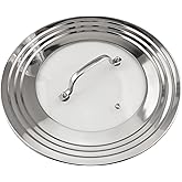 Morikavo Stainless Steel Universal Lid for Pots, Pans and Skillets-Fits 7" to 12" Replacement Frying Pan Cover and Cast Iron Skillet Lid