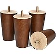 AORYVIC Furniture Legs 4 inch Wood Sofa Legs Brown Replacement Legs for Couch Cabinet Futon Dresser Pack of 4