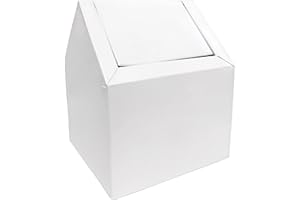 HOSPECO Double Entry, Swing Top Floor Receptacle, Metal, White