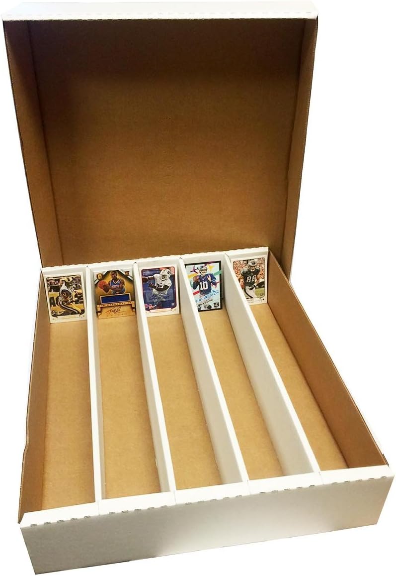 Max Protection5000 Count Card Storage Box: Trading Card Organizer, Sports Card Deck Case, Durable Corrugated Cardboard, Full Lid Design, Fits Baseball, Basketball, and Pro Football Cards