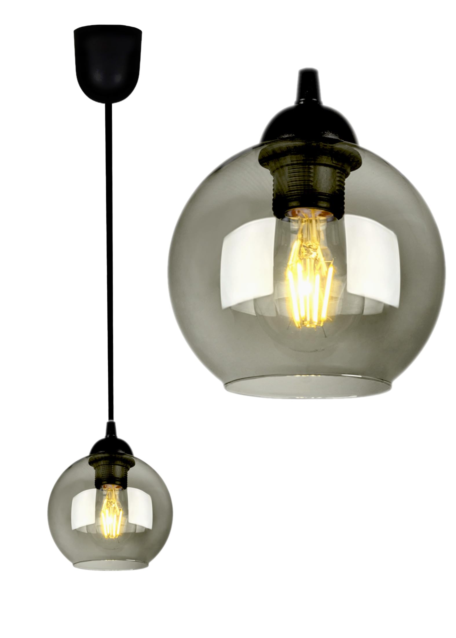 FKL DESIGN Home Deco Ceiling lamp, Pendant lamp, Hanging lamp, Wall lamp, Table lamp, Pendant Light, Ball, Black, Gray, White lamp from Series 830 Different Versions (Z1)