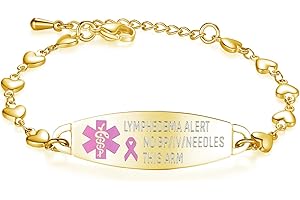 mnmoom Lymphedema Alert bracelet no bp no needles bracelet for women adjustable stainless steel breast cancer medical bracelets