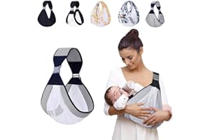 Raelitego Baby Sling Carrier, Portable Lightweight Ergonomic Breathable Hands Free Infant Toddler Baby Hip Carrier, Suitable for Parents 5'1" to 6'3" and for Babies (7-25 lbs), Baby Boy Girl Gifts
