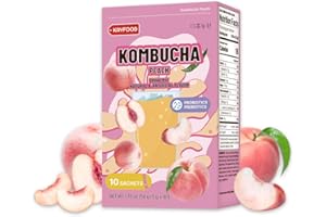KAYFOOD-Kombucha-Peach-Garden-Daily Zero Sugar, Diet, Gut Healthy Sparkling Beverage, Fermented Korean Drinks for Iced, Hot, Workout Tea (10ST)