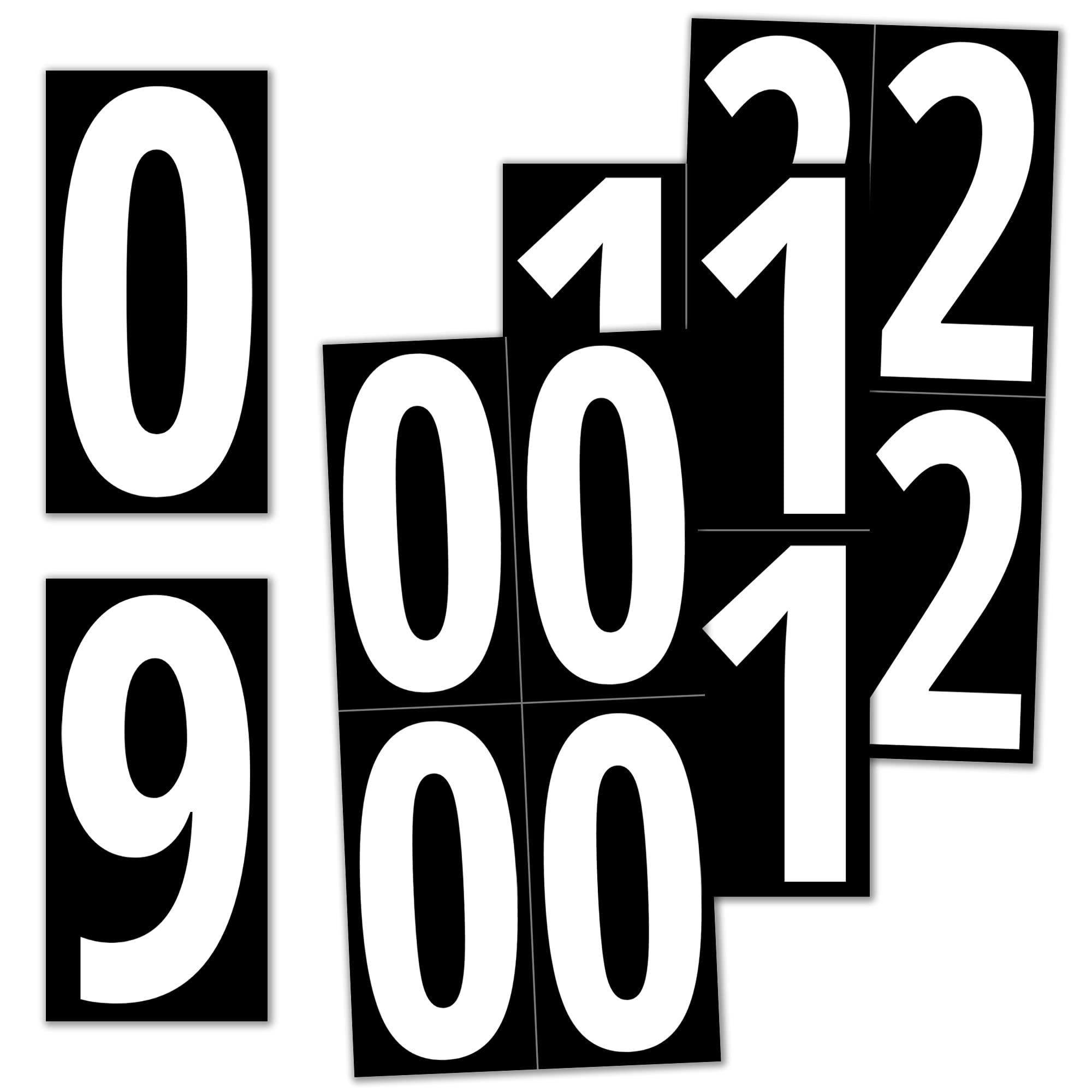 40 Pieces, 150mm - Large Number Stickers, Waterproof Vinyl Stick On Numbers - White Numbers