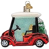 Old World Christmas Golf Cart Glass Blown Ornament for Christmas Tree, Handcrafted Holiday Decoration, Sport Collection