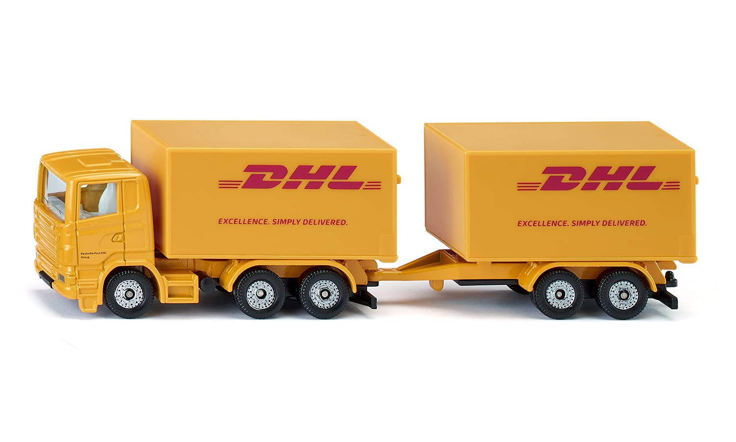 siku 1694, DHL Truck with Trailer, Metal,Plastic, Yellow, Opening tailgates, Removable trailer