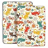 Ayotu Colorful Case for Kindle Paperwhite Auto Wake/Sleep Smart Protective Cover Case - Fits All Paperwhite Generations Prior to 2018(Not Fit All-New Kindle Paperwhite 10th Gen) K5-04 The Cat