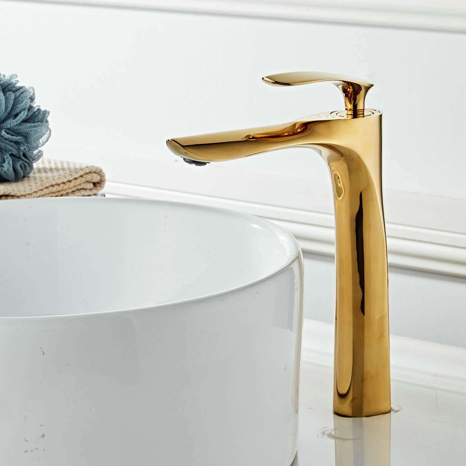 Alta Grifo Lavabo Grifo Ba ntilde o Pintura Dorado Alta Calidad