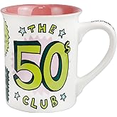 Enesco Our Name is Mud 50th Birthday Club Membership Gift Coffee Mug, 16 Ounce, Multicolor