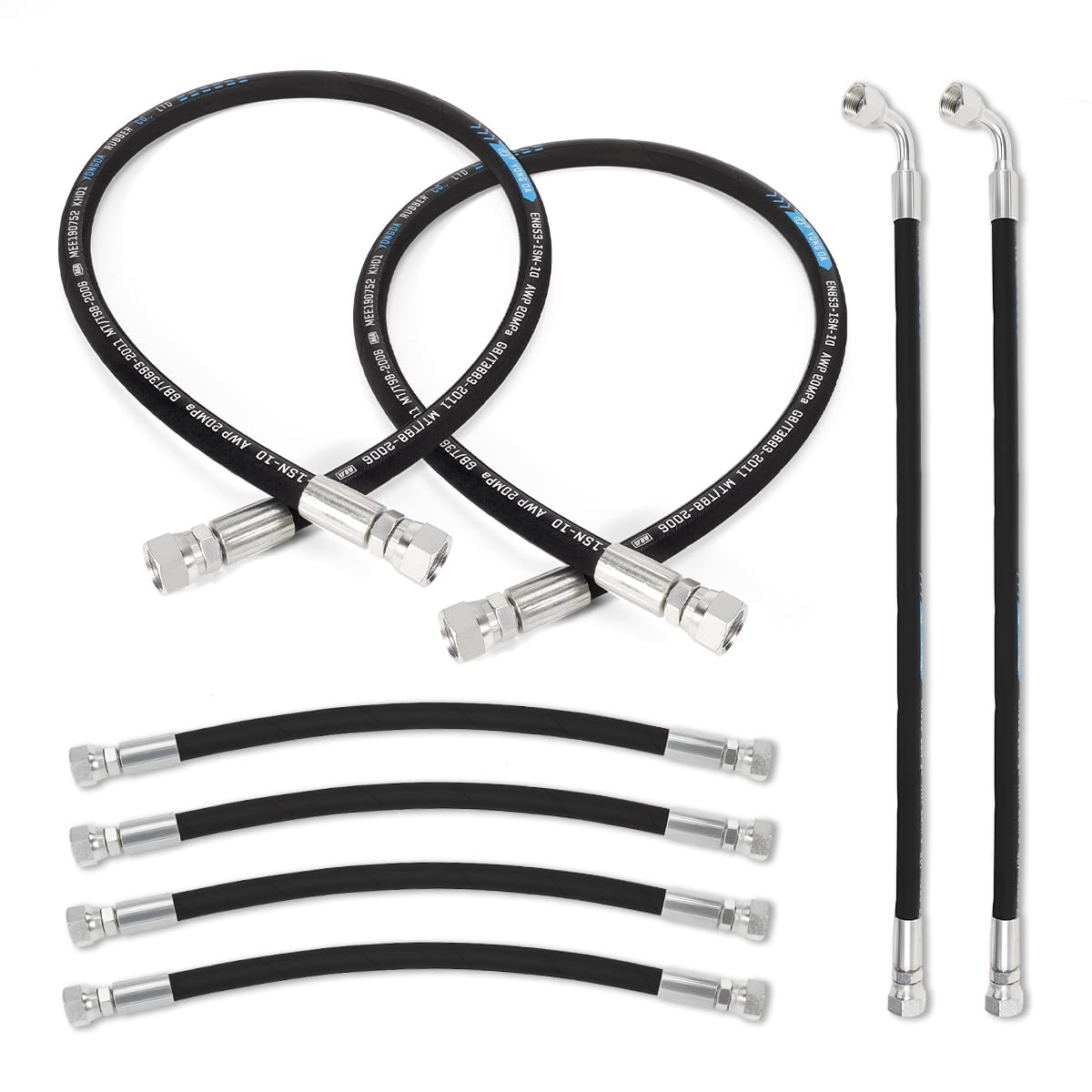 Photo 1 of VORGENS for Kubota Hydraulic Hoses Kit, Fit for Kubota LA350a, LA401, LA402, LA402-1 Front Loader Hydraulic Hoses - Include 7J303-76610/75535-66620/7J999-95562 Boom & Bucket Cylinder Hoses