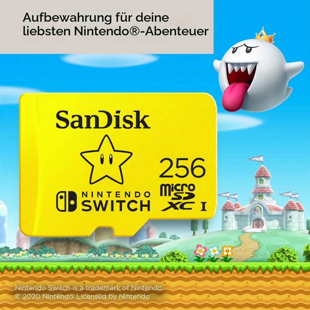 SanDisk microSDXC UHS-I Speicherkarte für Nintendo Switch 256 GB (U3, Class 10, 100 MB/s Übertragung, mehr Platz für Spiele) 6