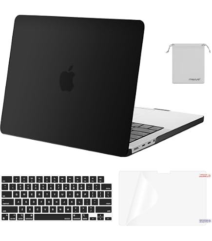Coque Rigide Ultra-mince Pour MacBook Pro 16 Pouces M4/M3/M2/M1 2021-2025 - Protection Légère, Noir - 11