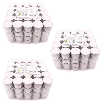 Pajoma Teelichter Weiss unbeduftet 300 Stück, 3,8cm Paraffin Brenndauer: 8 Std.