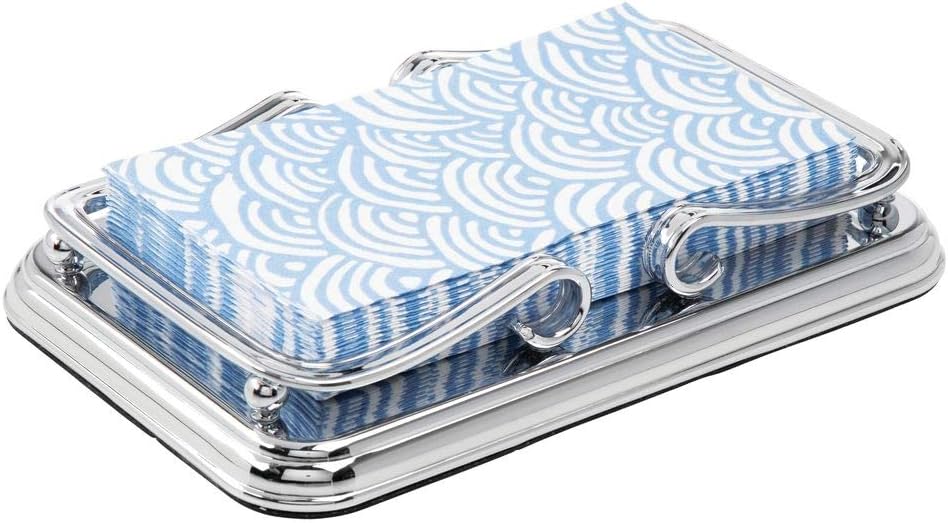 mDesign Decorative Metal Guest Disposable Paper Hand Towel Storage Tray