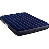 INTEX 64759E Dura-Beam Standard Downy Air Mattress: Fiber-Tech – Queen Size – 10in Bed Height – 600lb Weight Capacity – Pump 