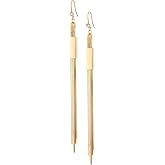 Guess Foldover Flat Chain Linear Drop Earrings, Goldtone