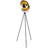 Kira Home Sulis 58" Modern Industrial Tripod LED Floor Lamp + 9W Bulb (Energy Efficient/Eco-Friendly), Leather Accent Legs, S