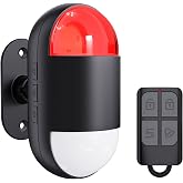 Wireless Motion Sensor Alarm Indoor:Battery Operated Detector with Siren | Motion Alarm with Strobe (125dB, 328ft Remote Control), Portable Door Chime Bell Alert Burglar for Shop Home Garage Shed Car