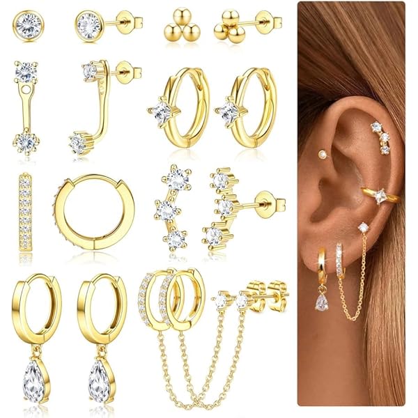 Boucles D'oreilles Pendantes Dorées – Chaînes 6,5cm, Acier Inoxydable Hypoallergénique