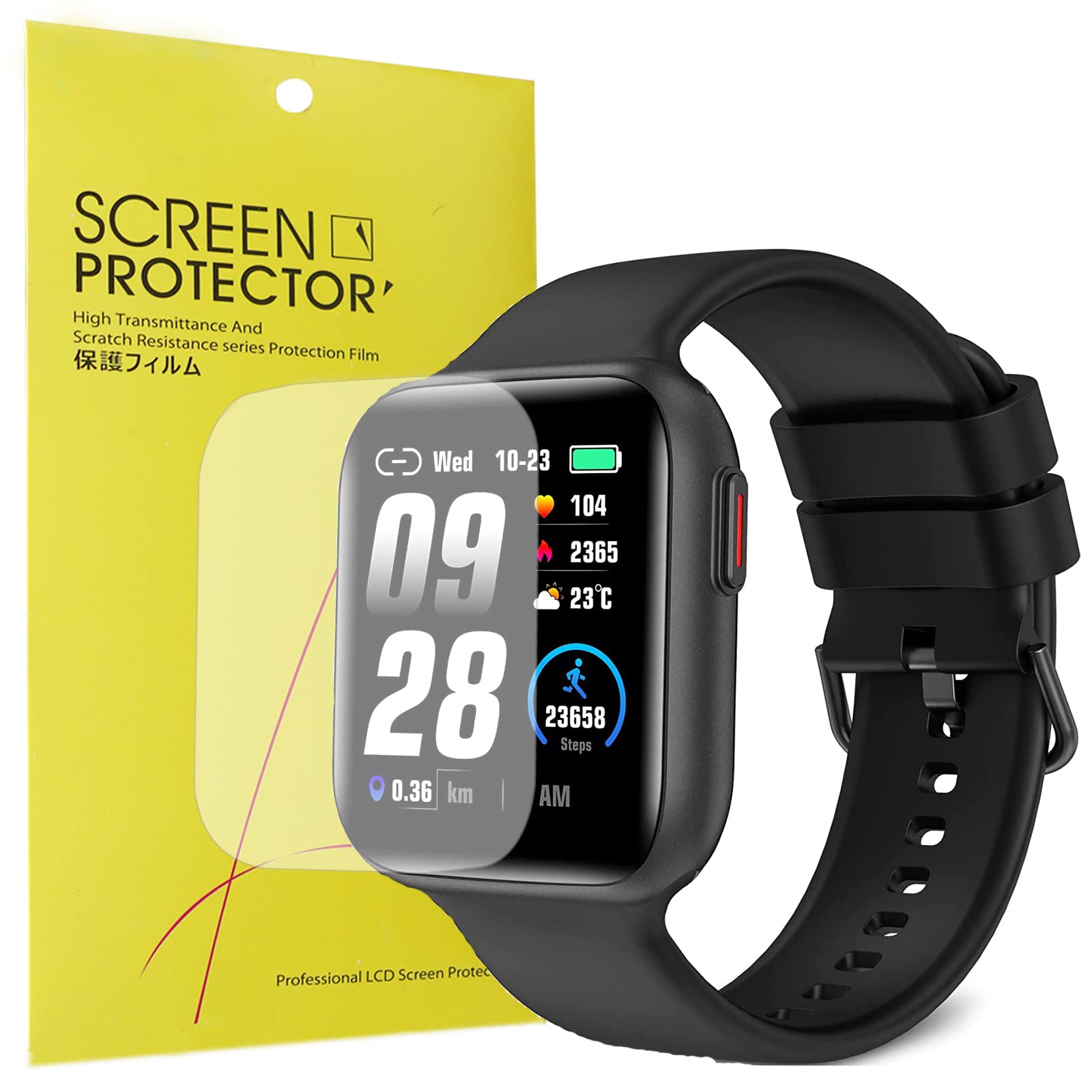 Blueshaweu Compatible for BRIBEJAT BT4 Smart Watch Screen Protector, [6 Pack] Full Coverage TPU Clear Film Compatible for BRIBEJAT BT4 Fitness Tracker Smart Watch 1.75'' (6 pack)