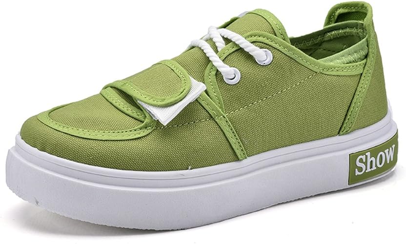 Amazon Jianxi スニーカー キャンバス 厚底スニーカー キャンバスシューズ スポーツスニーカー カジュアル ローカット レディース 通勤 通学 軽量女性 運動靴 可愛い 23 5cm 緑 スニーカー