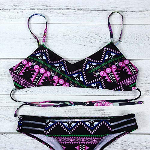 image for Dressin Women's Bohemia Push-Up Padded Bra Beach Bikini Set Swimsuit S
