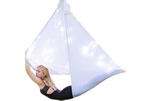 aum active Aerial Silks Fabric 4.5x3 Yards, for Aerial Yoga Hammock, Antigravity Yoga, Inversion Pilates, Sensory Swing - for Ceiling Height Upto 10ft