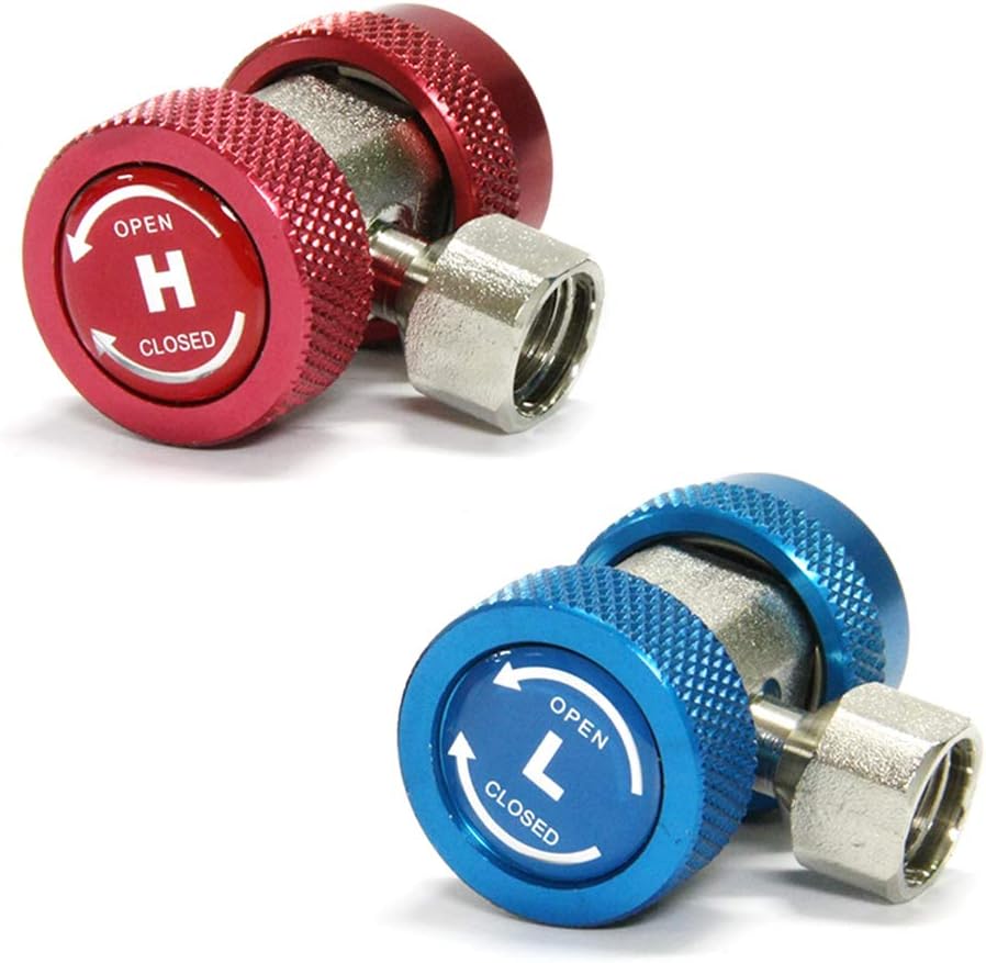 Apeixoto AC R134A Adapter Fittings Adjustable R134A R-134A Connector 1/4 Inch Quick Connector with Manifold Gauge Set: Automotive