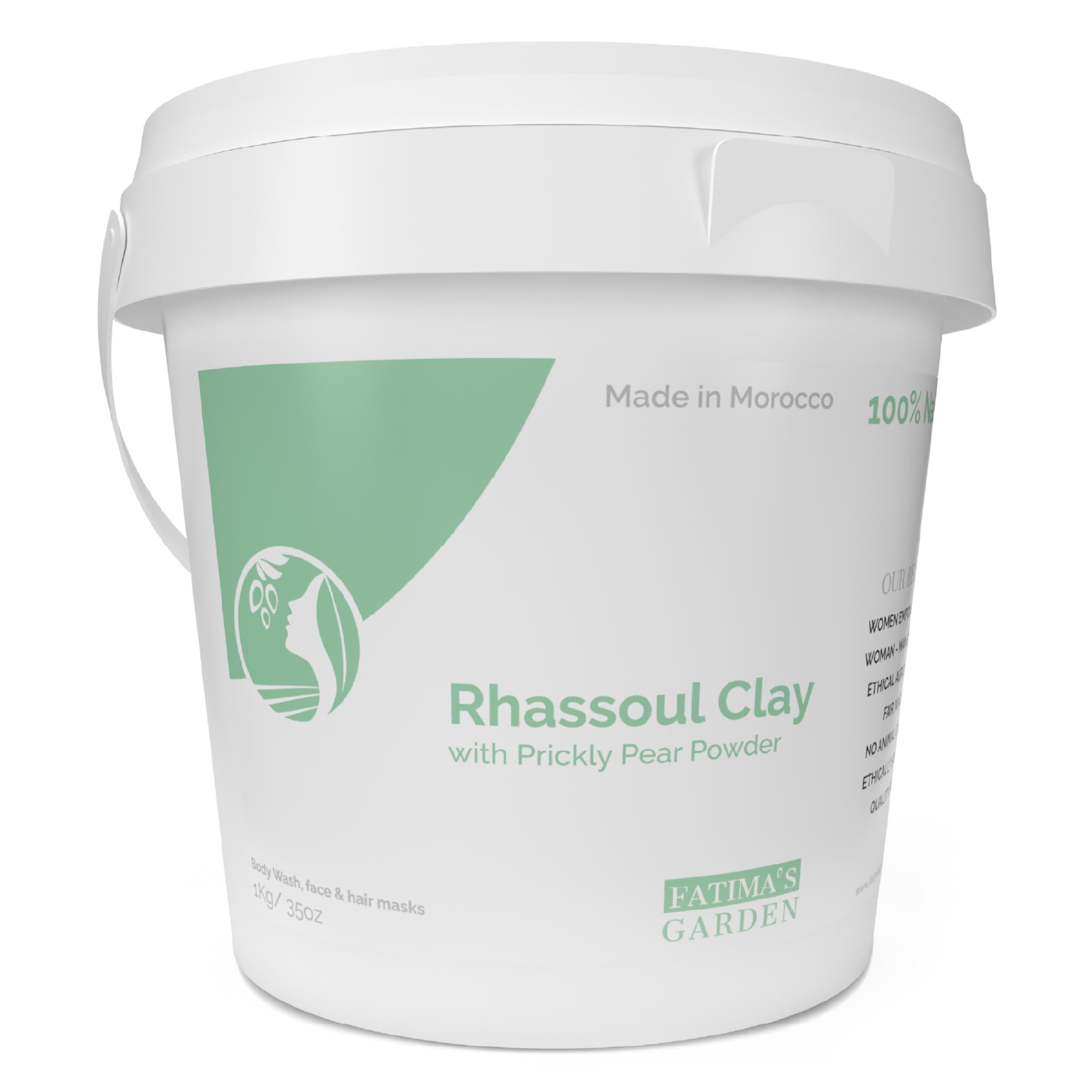 Fatima's Garden Rhassoul with Prickly Pear - Hydrating Face & Hair Mask, 1Kg — image 1