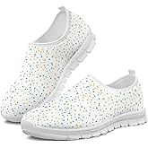 Comfortable Walking Shoes Women Dot Lightweight No Laces Slip On Flat Women Shoes Casual for Work Office Trendy Hawaiian Beach Vacation Mesh Breathable Loafer