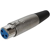 Cmple - XLR Compact 3-Pin (Female) Microphone, Microphone Connector, Solder Type Adapter, Metal Audio Cable for Amplifiers, H