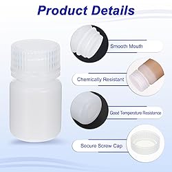 PATIKIL 12Pcs 30ml Reagent Bottles, PP Wide Mouth