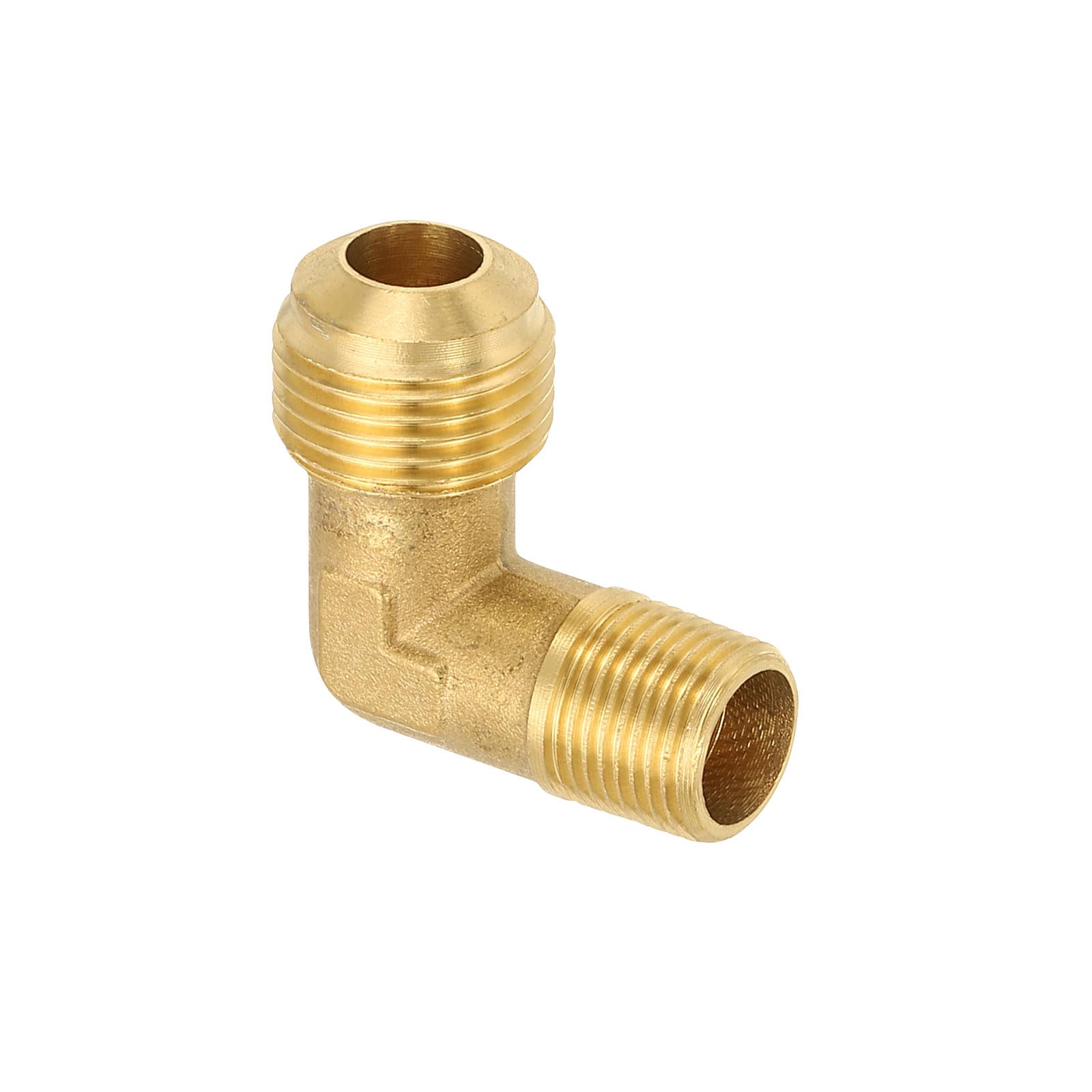 Photo 1 of PATIKIL 90 Degree Elbow Brass Pipe Fittings, 5/8" Male Flare x 3/8" NPT Male Thread Tubing Fitting Adapter Connector Tube Elbow Converter for Pipe Connection