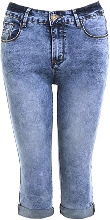 denim pedal pusher shorts