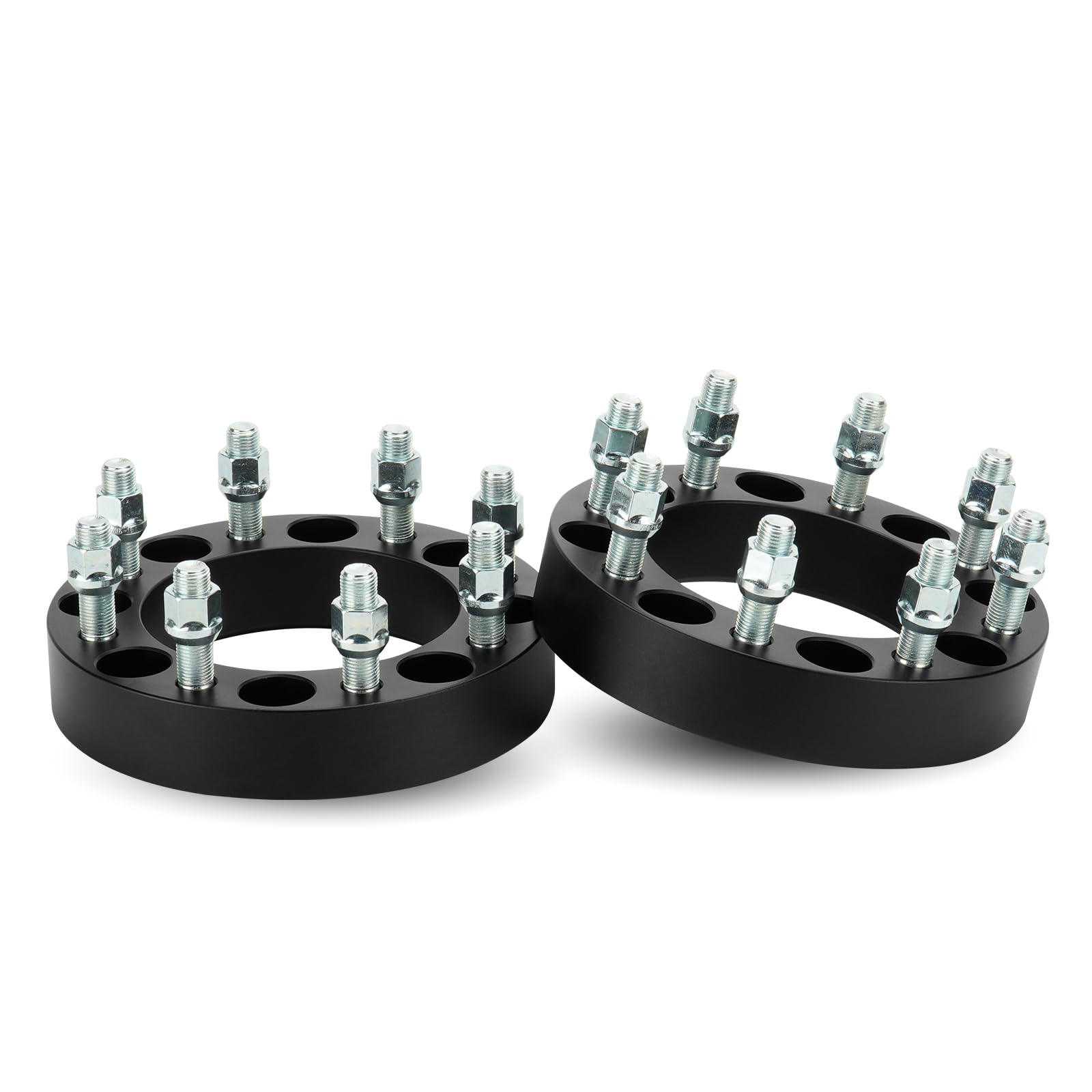 Photo 1 of 8x6.5 1.5" (38.1mm) Wheel Spacers with 126.15mm Bore, 9/16"-18 Studs for 1967-1974 GMC C/K25 C/K2500 Pickup, 1975-1986 Chevy C30 K20, 1970-1998 Ford F-250 F-350, 8x165.1mm 8 Lugs Wheel Adapters 2pcs