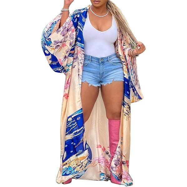 Angie Floral Kimono - Plus Size Only - Women's Kimonos in Black