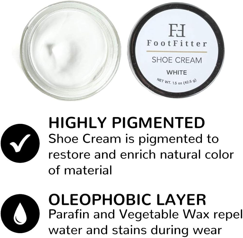 FootFitter Premium Shoe Cream Polish, 2 Pack, Shoe and Boot Shine Cream - Made in the USA! (White): Shoes
