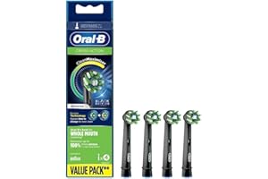 Oral-B Cross Action Replacement Brush Heads for an Oral-B Electric Toothbrush, Pack of 4, Black