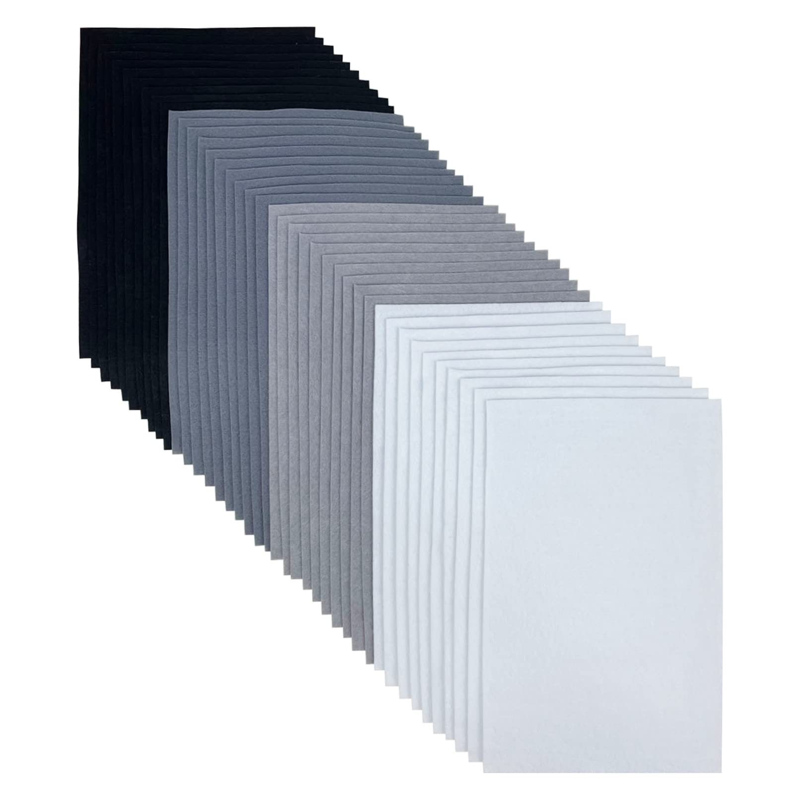 Jtnohx Craft Felt Fabric, 20x30cm Felted Sheets for Crafts, 4 Colours 40 Pieces Colour Felt Sheets for DIY Decorations and Party Projects(Black White Series)