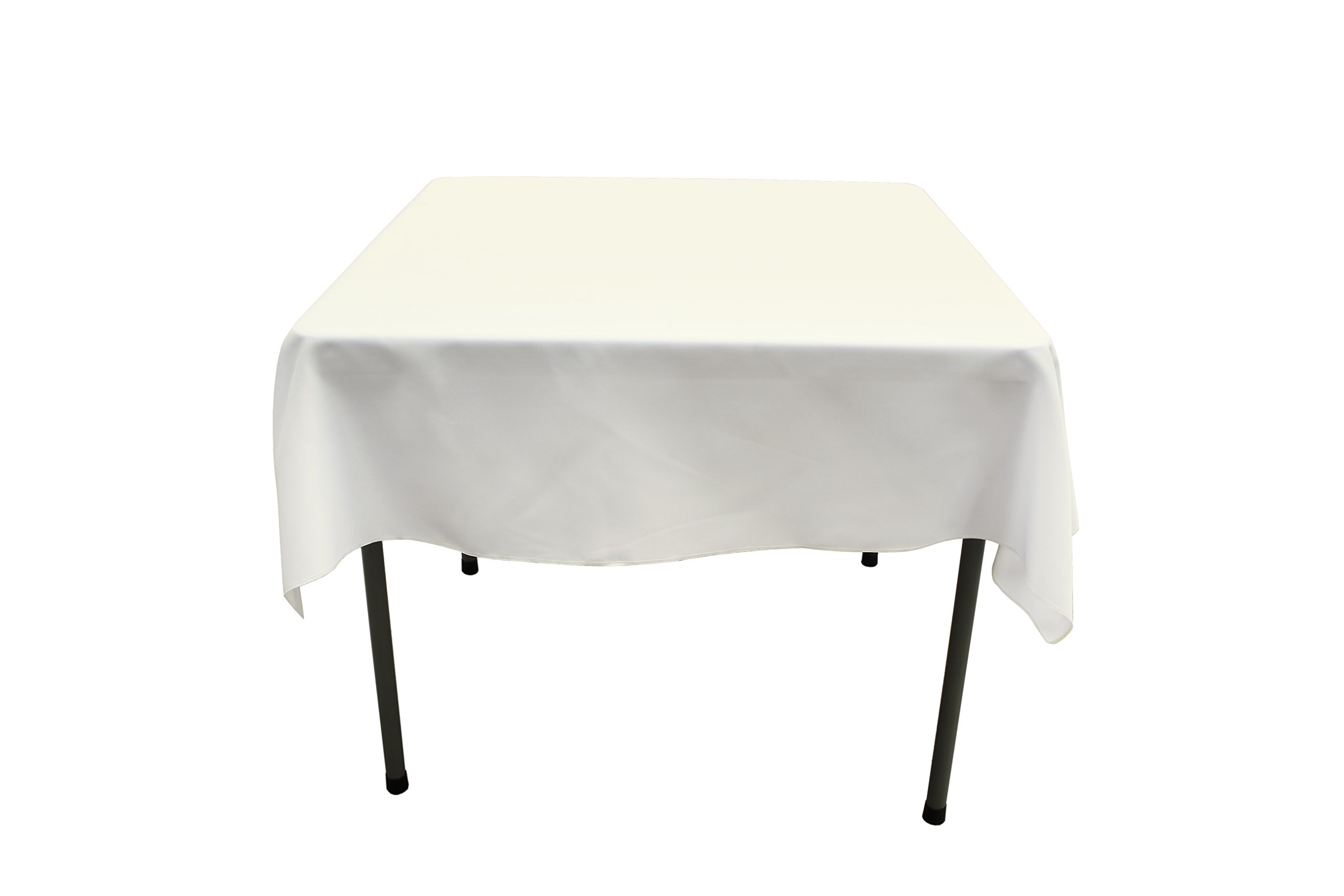 GEFEII Kitchen 54 inch Square Tablecloth Solid Polyester Tablecloths for Wedding Party Restaurant Banquet Dining Buffet Table Picnic Decorations (Square-54x54 inch, Ivory)
