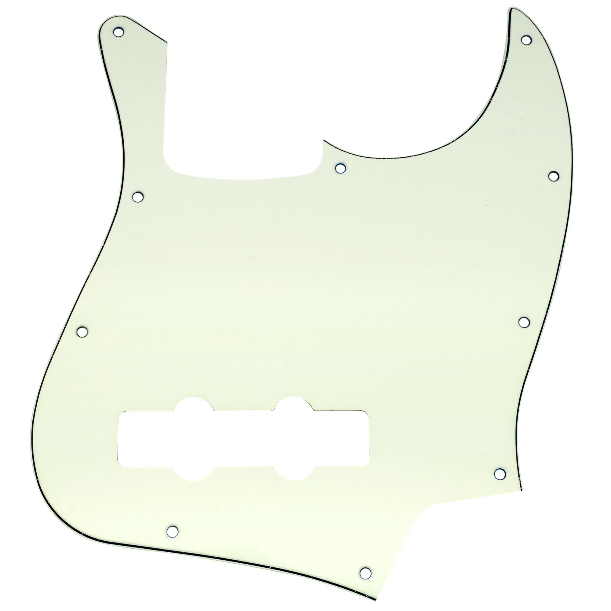 Musiclily 10 Hole J Bass Pickguard for Fender American/Mexican Made Standard Jazz Bass, 3Ply Ivory